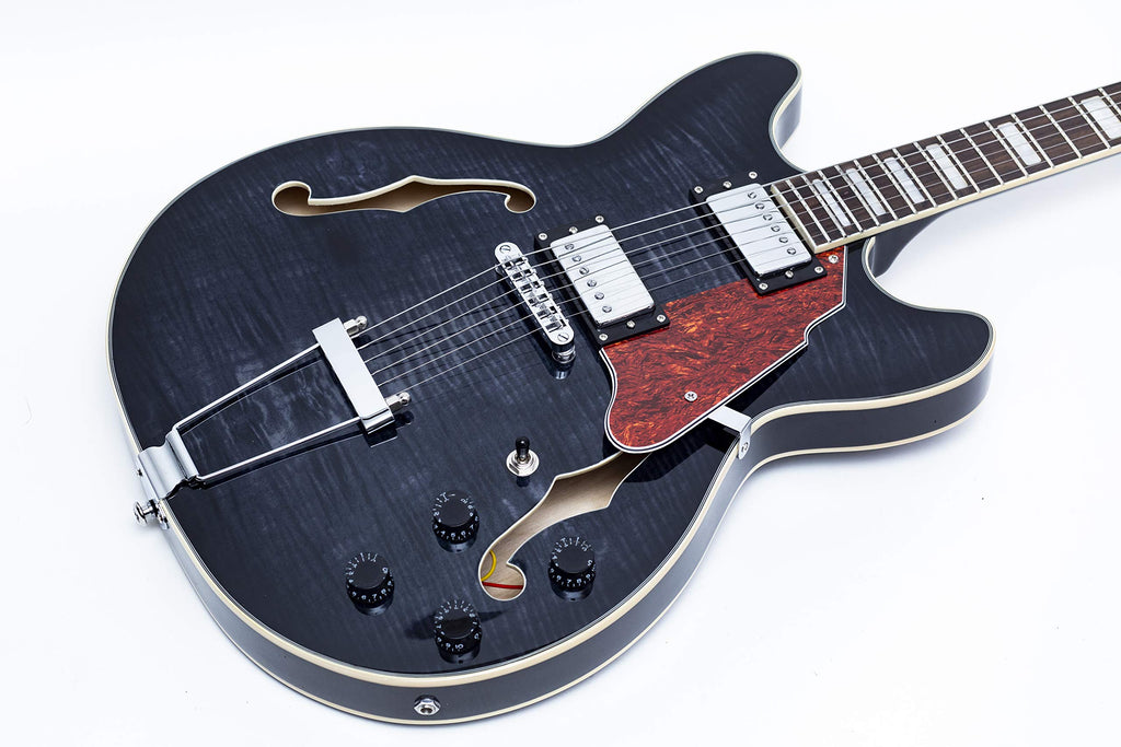 Black Semi-Hollow Body Electric Guitar with Gig Bag J71184