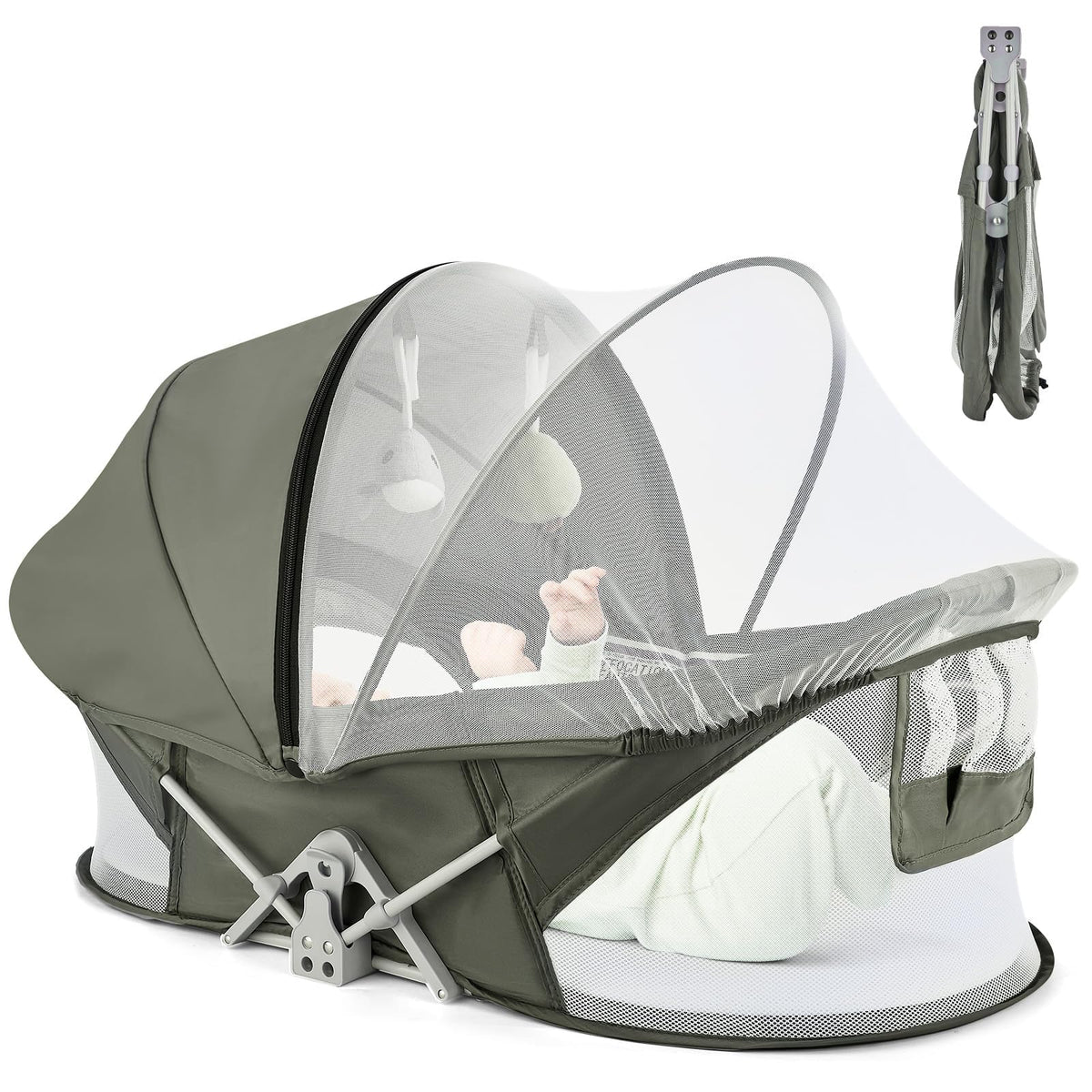 Portable Baby Bassinet with Mosquito Net & Sunshade M15787