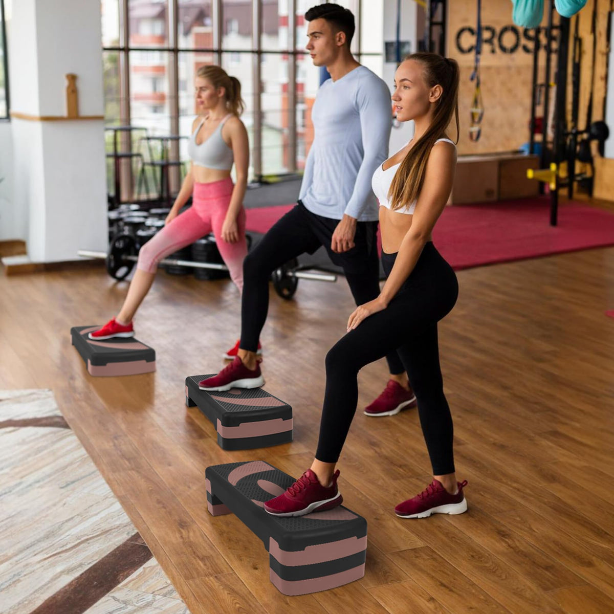 Adjustable Step Aerobic Platform with Risers A2192