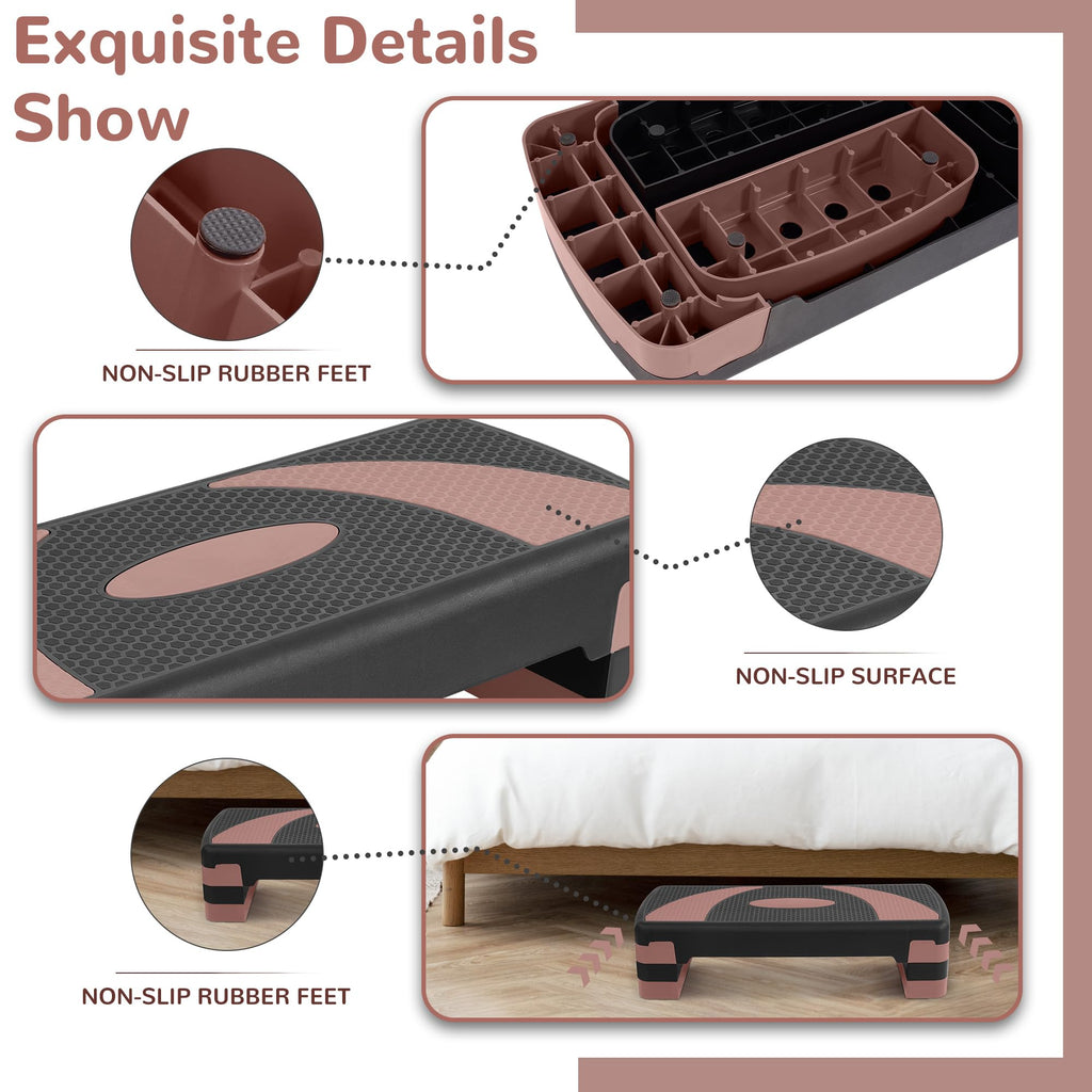 Adjustable Step Aerobic Platform with Risers A2192