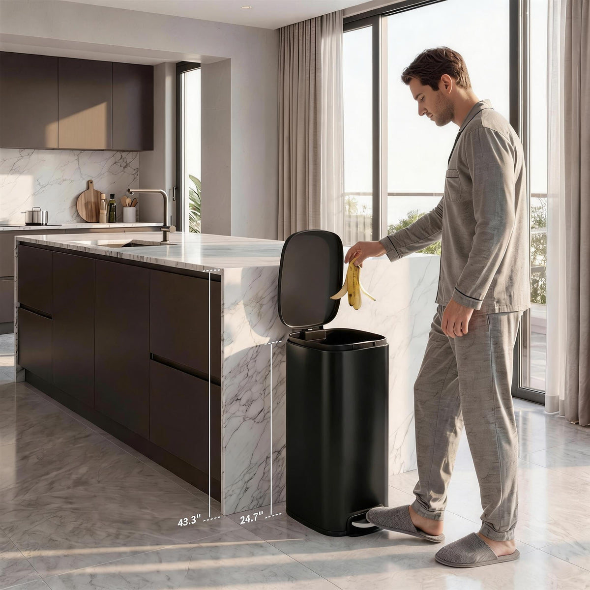 50 Liter Stainless Steel Step Trash Can S83878