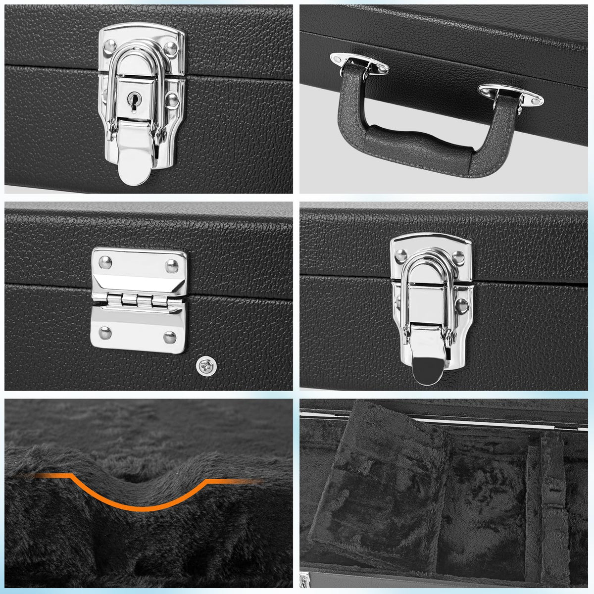 39-Inch Electric Guitar Hard Shell Case with Lock Latch W10857