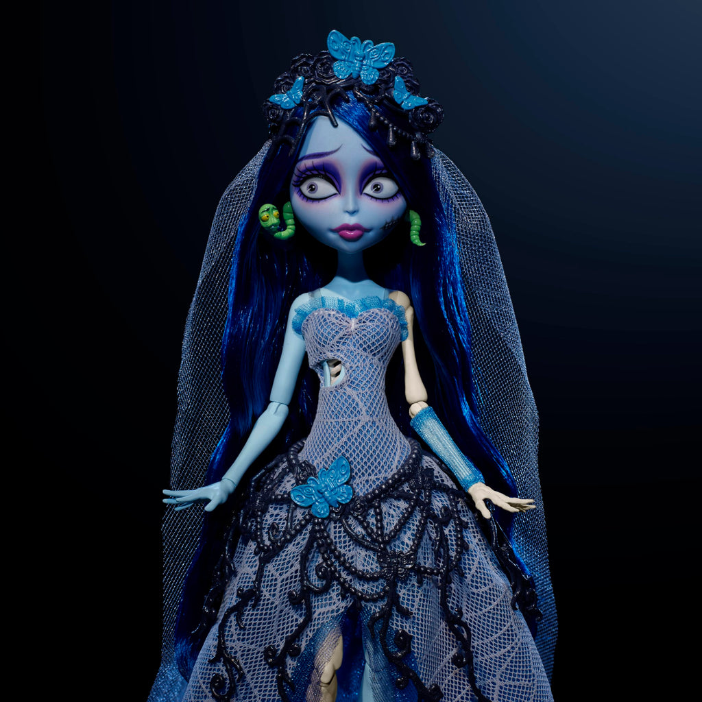 Corpse Bride Emily Doll in Spiderweb Wedding Dress with Accessories A138139
