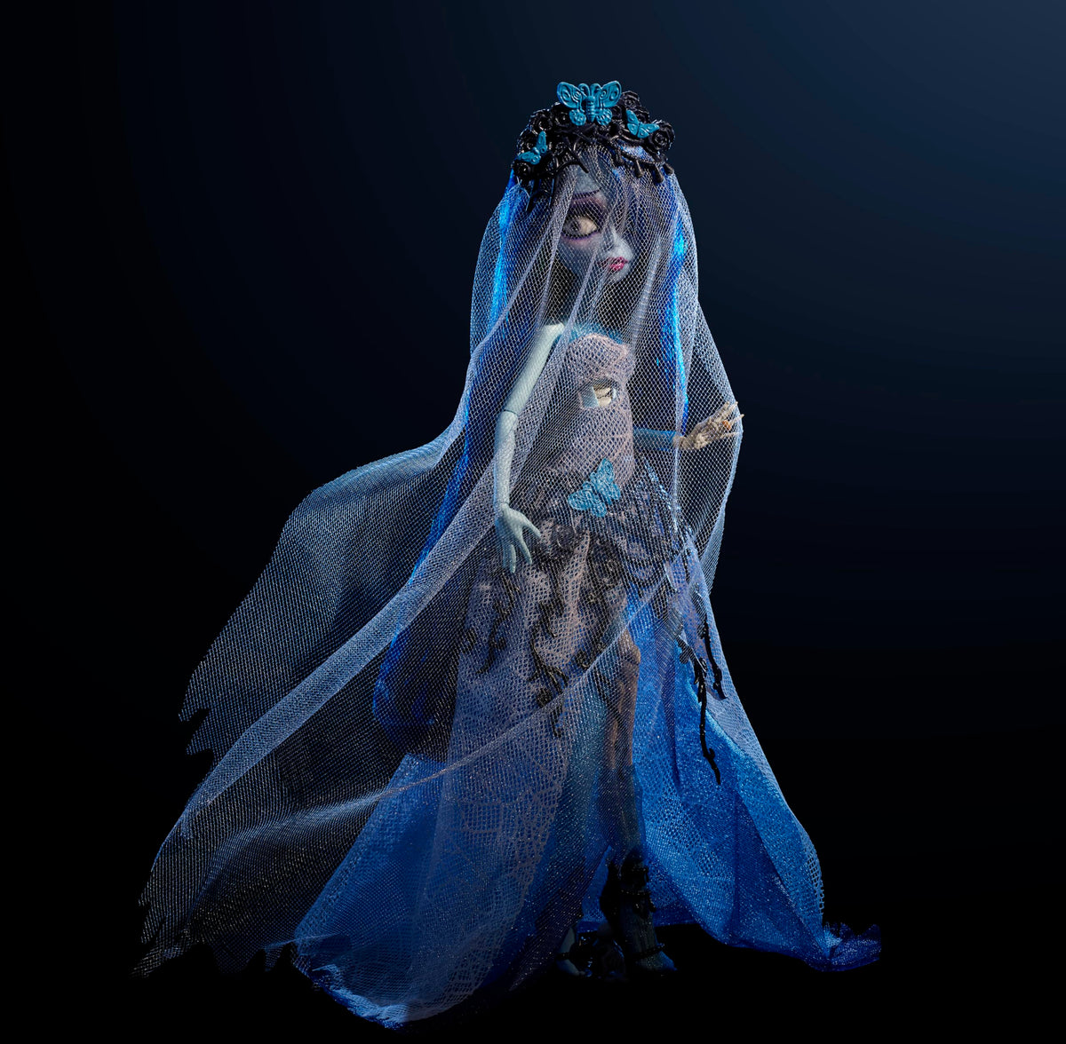 Corpse Bride Emily Doll in Spiderweb Wedding Dress with Accessories A138139