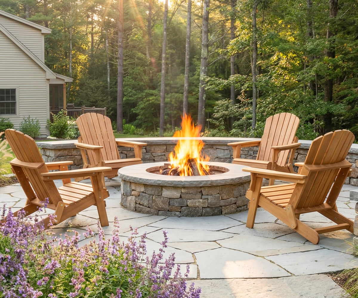 Oversize Wooden Outdoor Folding Chair Set of 2 G68233