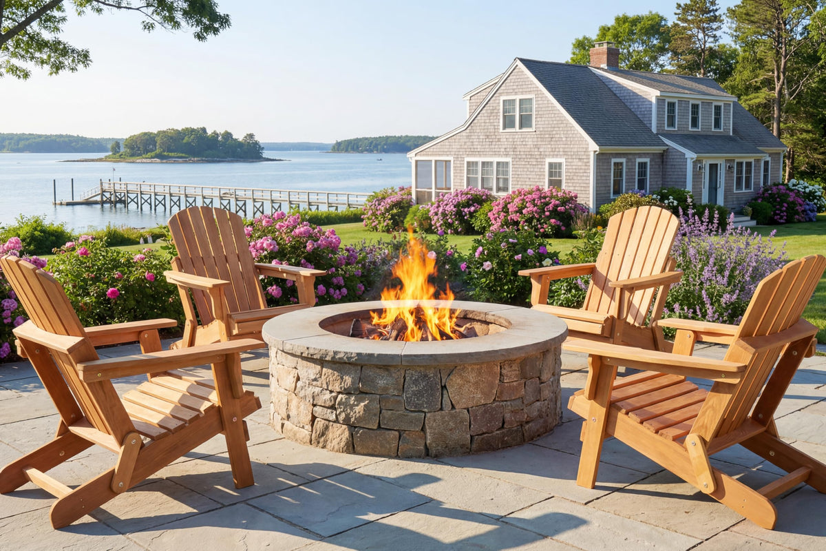 Oversize Wooden Outdoor Folding Chair Set of 2 G68233