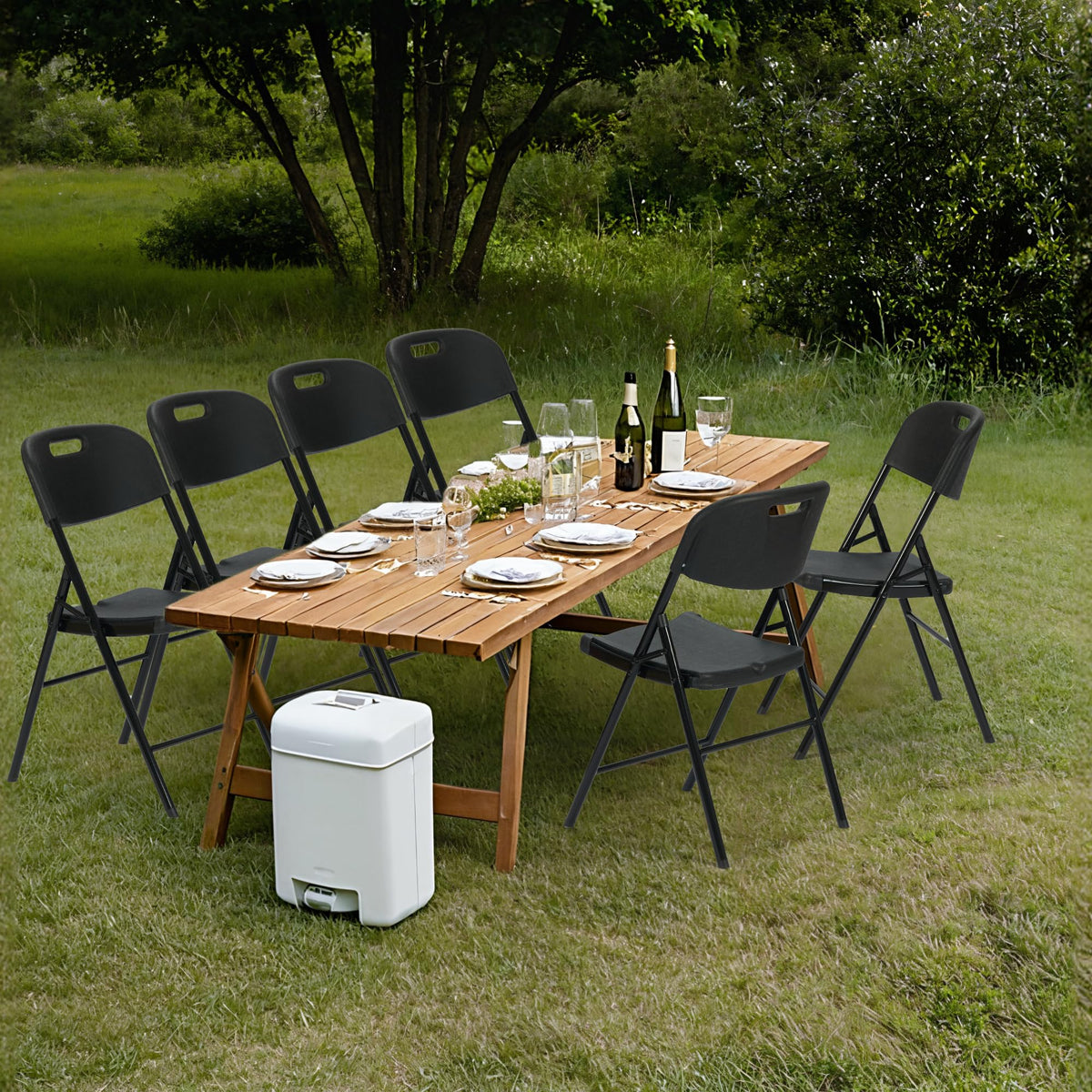 Black Plastic Folding Chair Set of 10 L1220