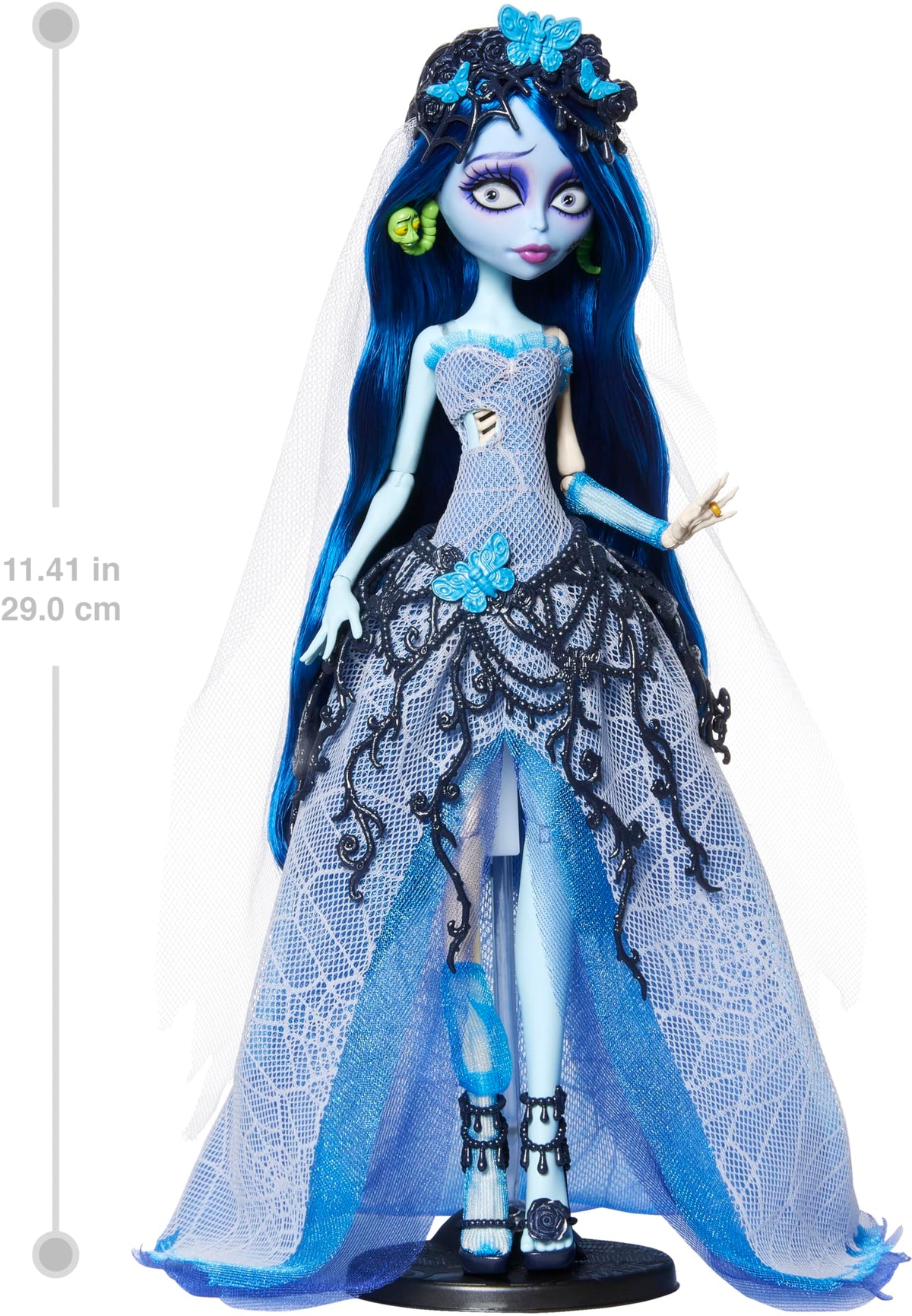 Corpse Bride Emily Doll in Spiderweb Wedding Dress with Accessories A138139