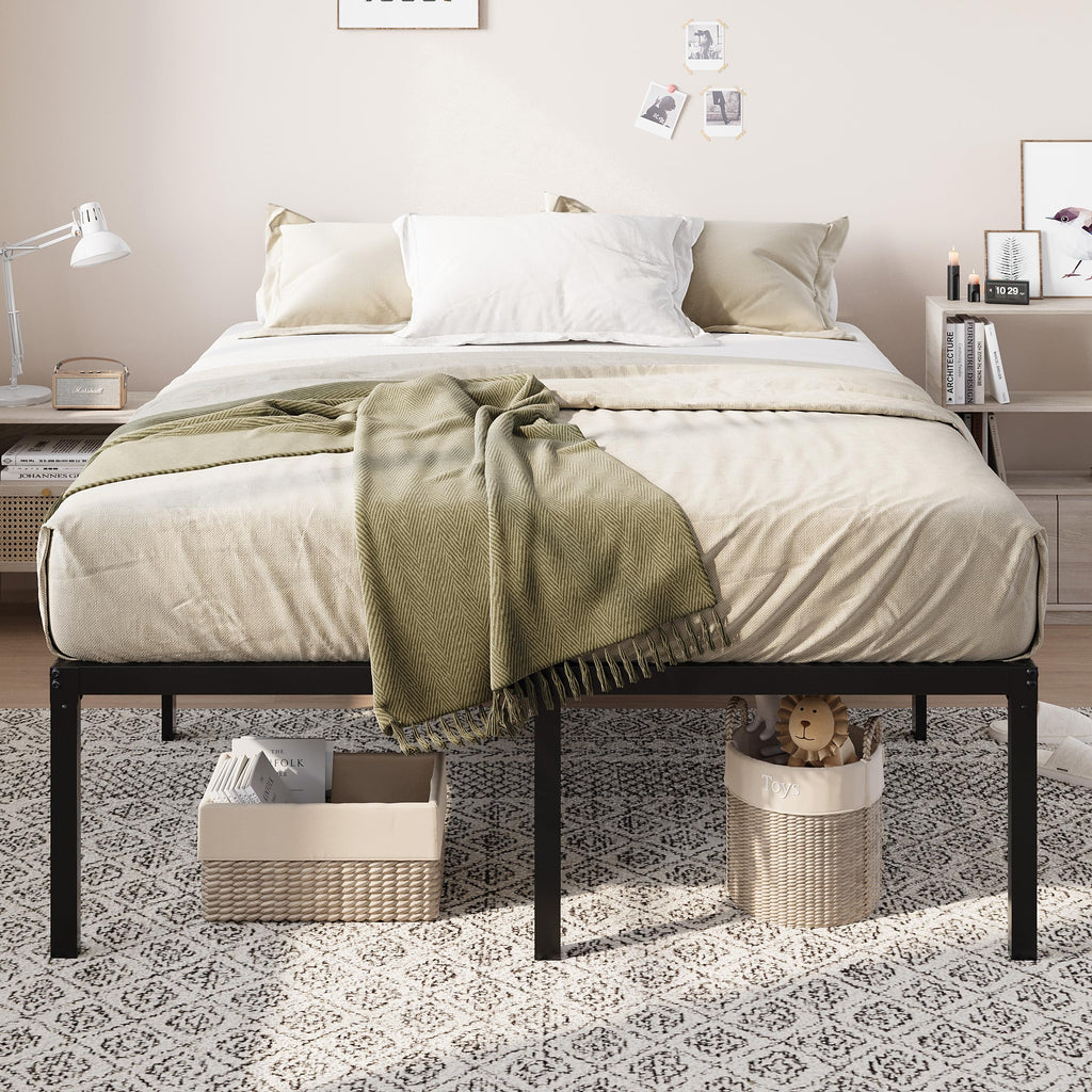 Queen 18 Inch Metal Bed Frame with Storage I1417